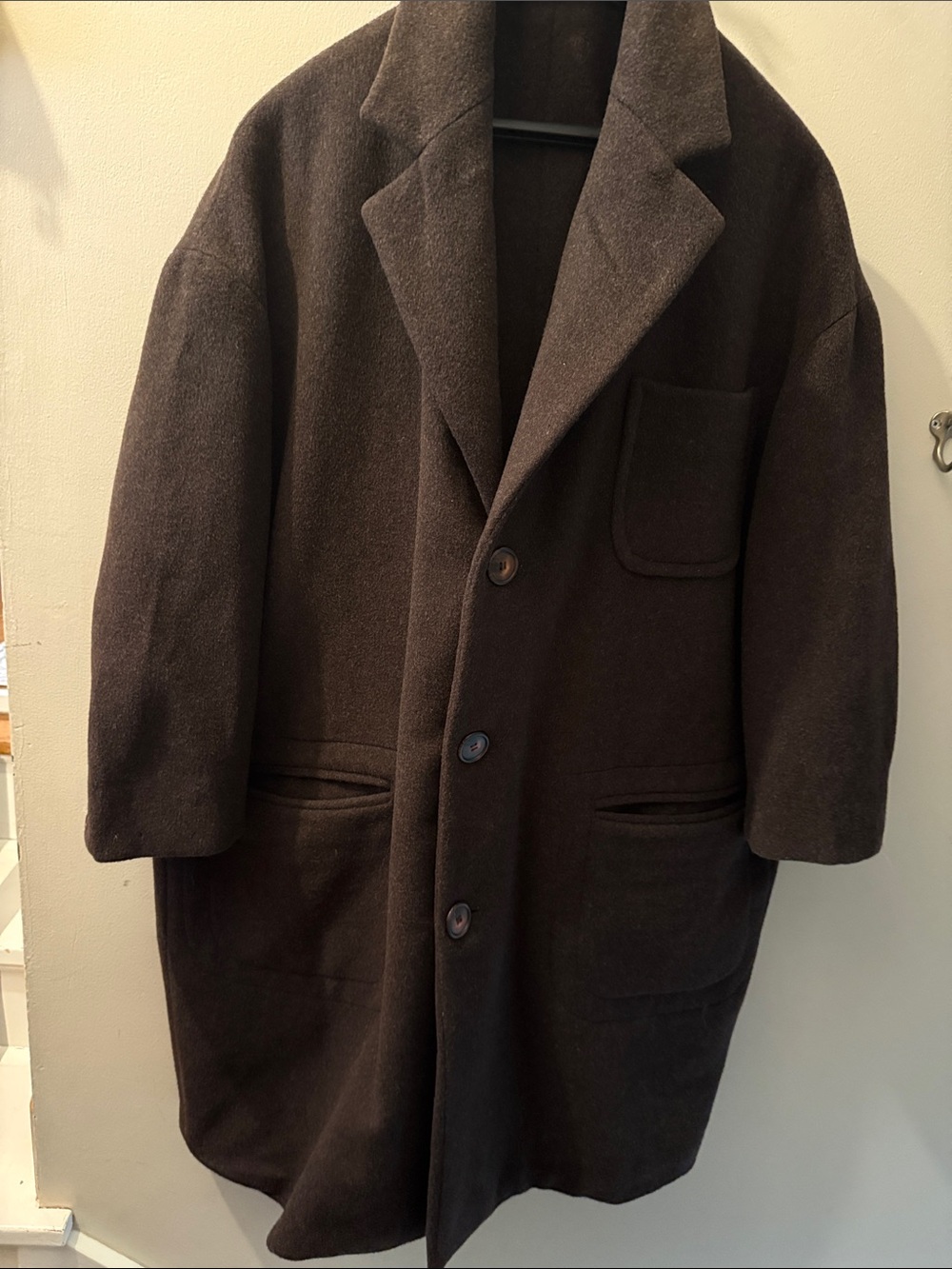Dolce & Gabbana Dark Brown Wool Pea Coat - Single-Breasted Overcoat